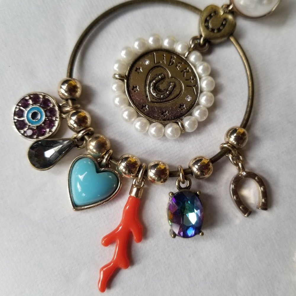 Betsey Johnson Vintage Hoop Charm Earrings - EPC - Picture 6 of 14